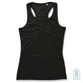 Tanktop Dames Sport bedrukken zwart, tanktop bedrukt, bedrukte tanktop