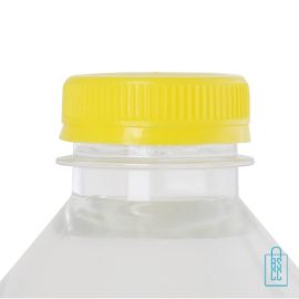 Waterflesje bedrukken 500 ml platte dop geel